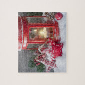 Rustikaler Winter Lantern Weihnachtsschnee Puzzle (Vertikal)