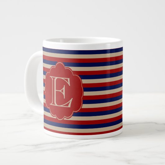 Rustikaler Winter Mit Monogramm Jumbo-Tasse (Vorderseite Links)