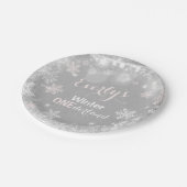 Rustikaler Winter ONEderland Pappteller 7" Platte (Schrägansicht)