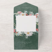 Rustikaler Winter Pine Emerald No Dinner All In One Einladung (Außenbereich)