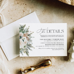 Rustikaler Winter Pinecone Hochzeitskarte RSVP Karte