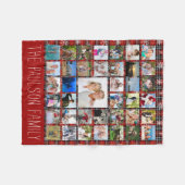 Rustikaler Winter Red Black Kariert Snowflake Name Fleecedecke (Vorderseite (Horizontal))