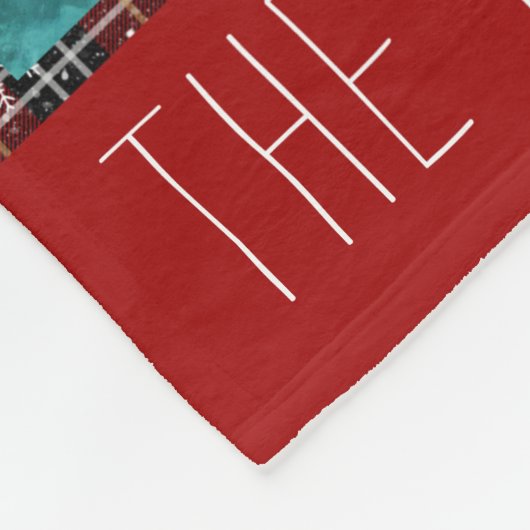 Rustikaler Winter Red Black Kariert Snowflake Name Fleecedecke (Ecke)