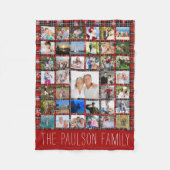 Rustikaler Winter Red Black Kariert Snowflake Name Fleecedecke (Vorderseite)