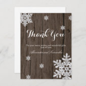 Rustikaler Winter-Schneeflocken Danke Karte (Vorne/Hinten)