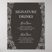 Rustikaler Winter | Signature Drinks (Kohle) Poster (Vorne)