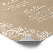 Rustikaler Winter | Signature Drinks-Zeichen Poster (Ecke)