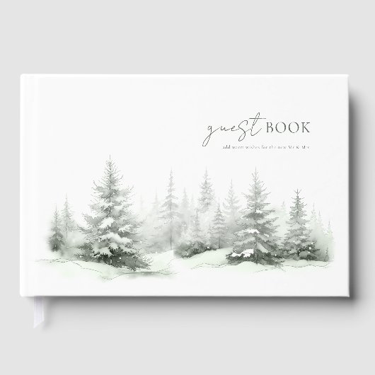 Rustikaler Winter Wedding Forest Green ID1049 Gästebuch (Vorderseite)