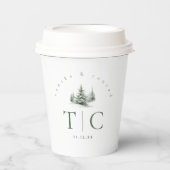 Rustikaler Winter Wedding Forest Green ID1049 Pappbecher (Vorderseite)