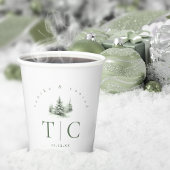 Rustikaler Winter Wedding Forest Green ID1049 Pappbecher