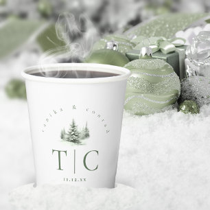 Rustikaler Winter Wedding Forest Green ID1049 Pappbecher