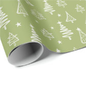 Rustikaler Winter Weihnachtsbaum und schneegrüner  Geschenkpapier (Rolleneckpunkt)