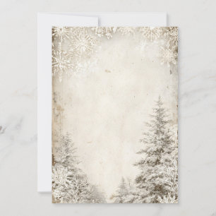 Rustikaler Winterbaum-Einladungsvorlage   Vintage  Einladung