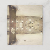 Rustikaler Winterbaum Twinkle Lights Wedding Platzkarte (Außenseite Aufgefaltet)