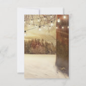 Rustikaler Winterbaum Twinkle Lights Wedding RSVP (Rückseite)