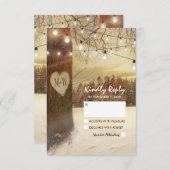 Rustikaler Winterbaum Twinkle Lights Wedding RSVP (Vorne/Hinten)