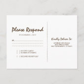 Rustikaler Winterbaum Twinkle Lights Wedding RSVP Einladungspostkarte (Rückseite)