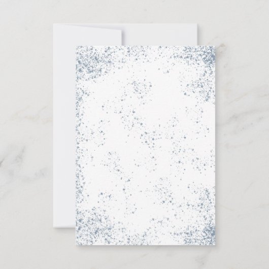 Rustikaler Winterblauer Wald Save the Date (Rückseite)