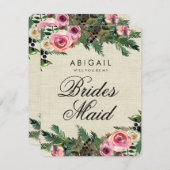 Rustikaler Winterburlap Pine wird überragt sein Einladung (Vorne/Hinten)