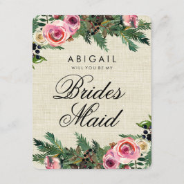 Rustikaler Winterburlap Pine wird überragt sein Einladung