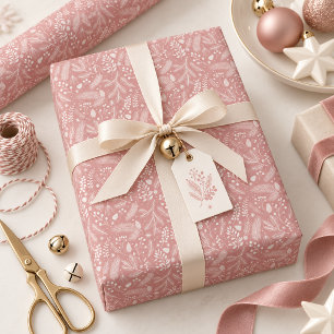 Rustikaler Winterfoliage-Stil in Dusty Rose und El Geschenkpapier