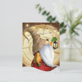 Rustikaler Wintergenom, Schnee, Lichter Weihnachte Postkarte (Stehend Vorderseite)