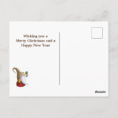 Rustikaler Wintergenom, Schnee, Lichter Weihnachte Postkarte (Rückseite)