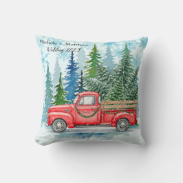 Rustikaler Winterhochzeitruck Kissen