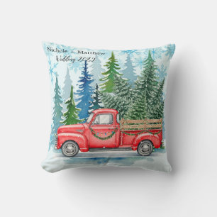 Rustikaler Winterhochzeitruck Kissen