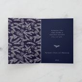 Rustikaler Winterkranz Blau Feiertagskarte (Innenseite)