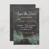 rustikaler Winterkranz mit Halbpension rett Hochze Save The Date (Vorne/Hinten)