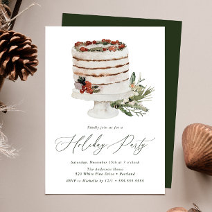 Rustikaler Winterkuchen-Feiertagsfeier Einladung
