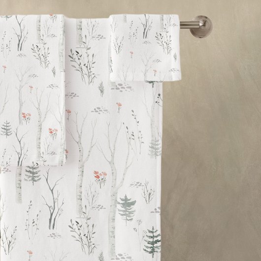 Rustikaler Winterpinienbaum Badhandtuch Set