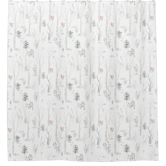 Rustikaler Winterpinienbaum Duschvorhang (Vorderseite)