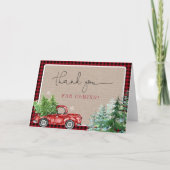 Rustikaler Winterroter LKW Dankeschön Card Hinweis Dankeskarte (Vorderseite)