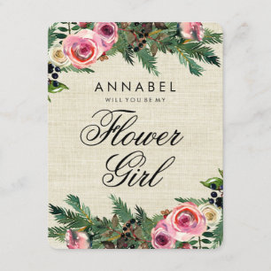 Rustikaler Winterschlaf wird mein Blumenmädchen se Einladung