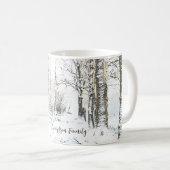 Rustikaler Winterschneewald mit Monogramm Kaffeetasse (VorderseiteRechts)