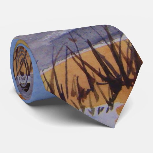 rustikaler Wintersonnenuntergang in schwarz Gelb u Krawatte (Gerollt)