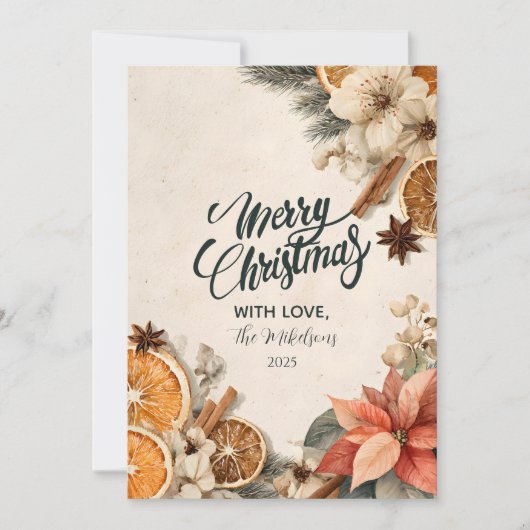 Rustikaler Winterspass Frohe Weihnachten (Vorderseite)