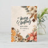 Rustikaler Winterspass Frohe Weihnachten (Stehend Vorderseite)