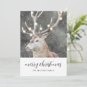 Rustikaler Winterstag Frohe Weihnachten Einladung (Stehend Vorderseite)