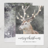Rustikaler Winterstag Frohe Weihnachten Einladung (Vorne/Hinten)
