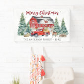 Rustikaler Winterstall Vintag Red Farmhouse LKW Banner (Insitu)