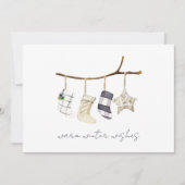 Rustikaler Winterurlaub Feiertagskarte (Vorderseite)