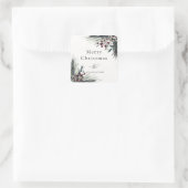 Rustikaler Winterurlaub Quadratischer Aufkleber (Tasche)