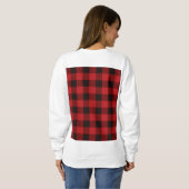 rustikaler Winterurlaub Roter Büffel kariert Sweatshirt (Schwarz voll)
