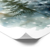 Rustikaler Winterwald Begrüßungszeichen Poster (Ecke)