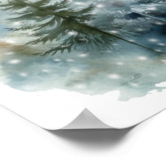 Rustikaler Winterwald Begrüßungszeichen Poster (Ecke)