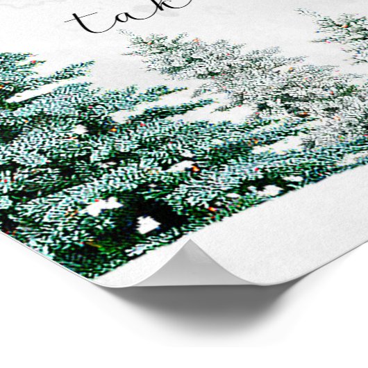 rustikaler Winterwald begünstigt Hochzeitszeichen Poster (Ecke)