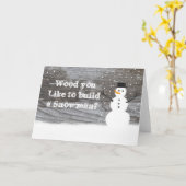 Rustikaler Winterwald, den man gerne baut Karte (Gelbe Blume)